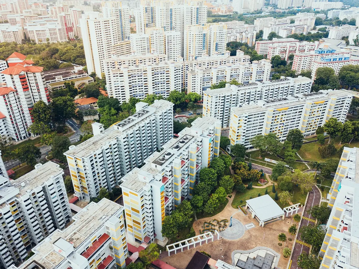 Aerial view of HDB blocks in Ang Mo Kio