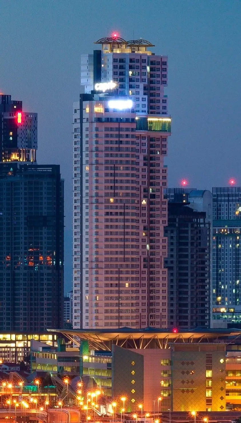 TriTower Residence in Johor Bahru at night